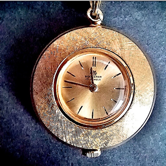 Bucherer Vintage Swiss Gold Plated Pendant Watch